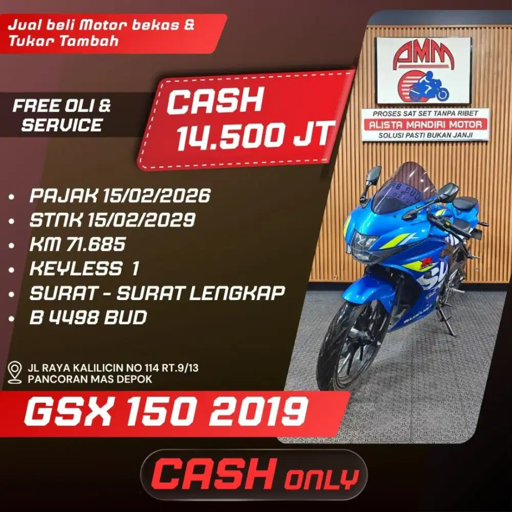 GSX 150 2019 CASH ONLY ALISTA