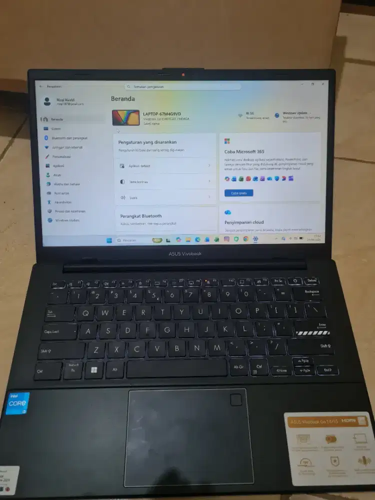 ASUS Vivobook 67M4G9VD ram 8/512gb