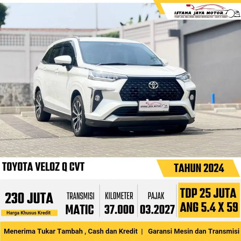 [LOW KM] Toyota Veloz Q CVT 1.5 Automatic 2024 Putih