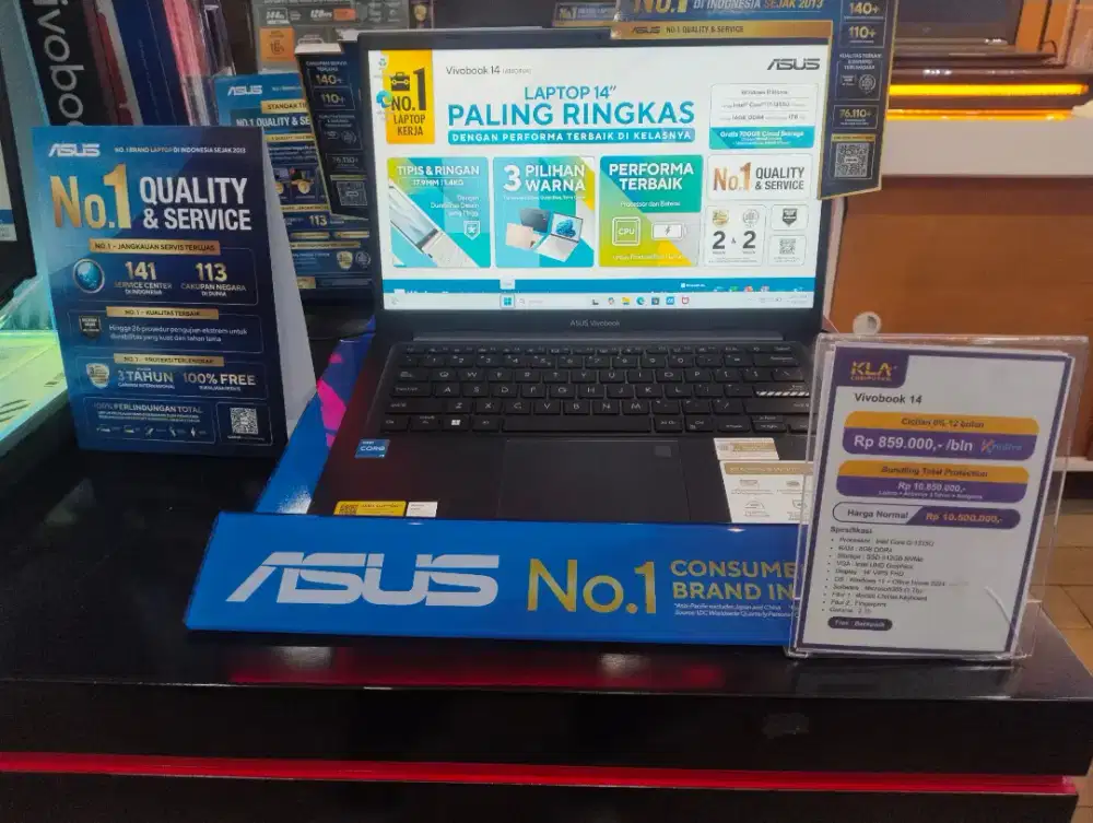 Promo Agustusan Cicilan bunga 0% Laptop Asus Vivobook14 d KLA Komputer