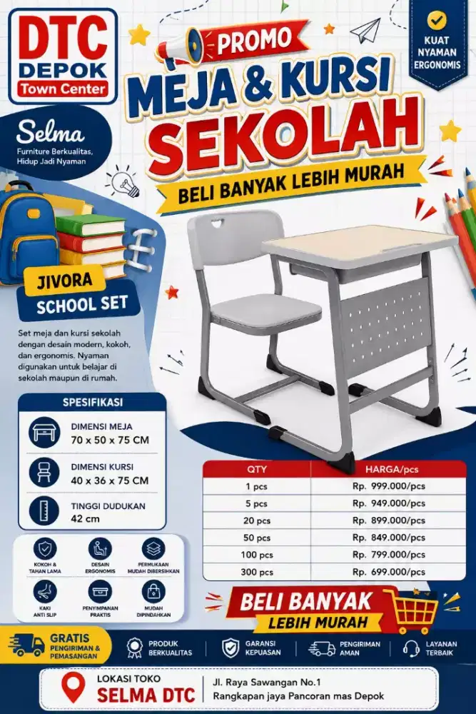 Meja sekolah set