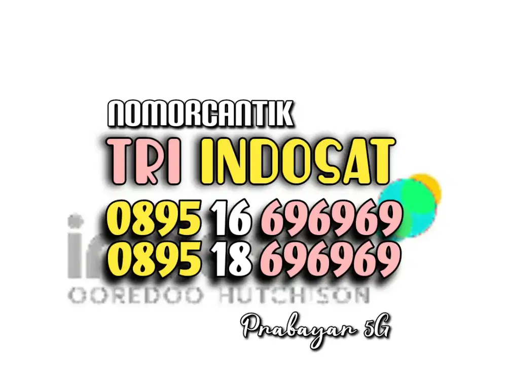 (bisa COD) PROMO Nomor CANTIK kartu TRI INDOSAT HOKI TRIPEL AB 696969