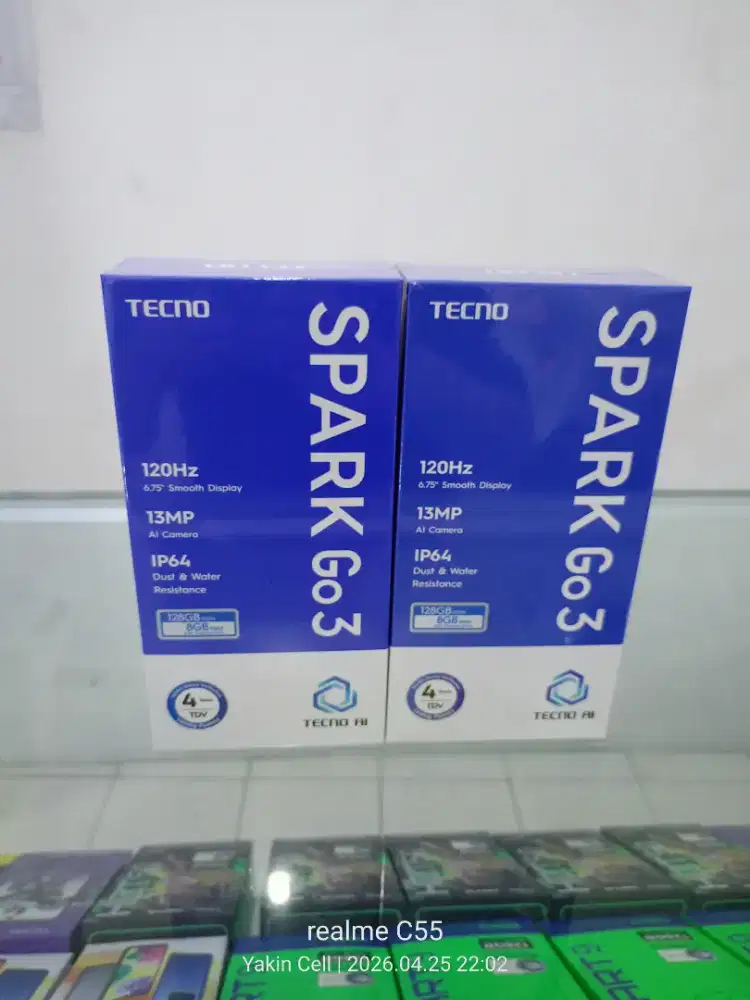 Tecno Spark Go 3 4/128 GB Dual Camera 13 MP Layar 120Hz Garansi Resmi