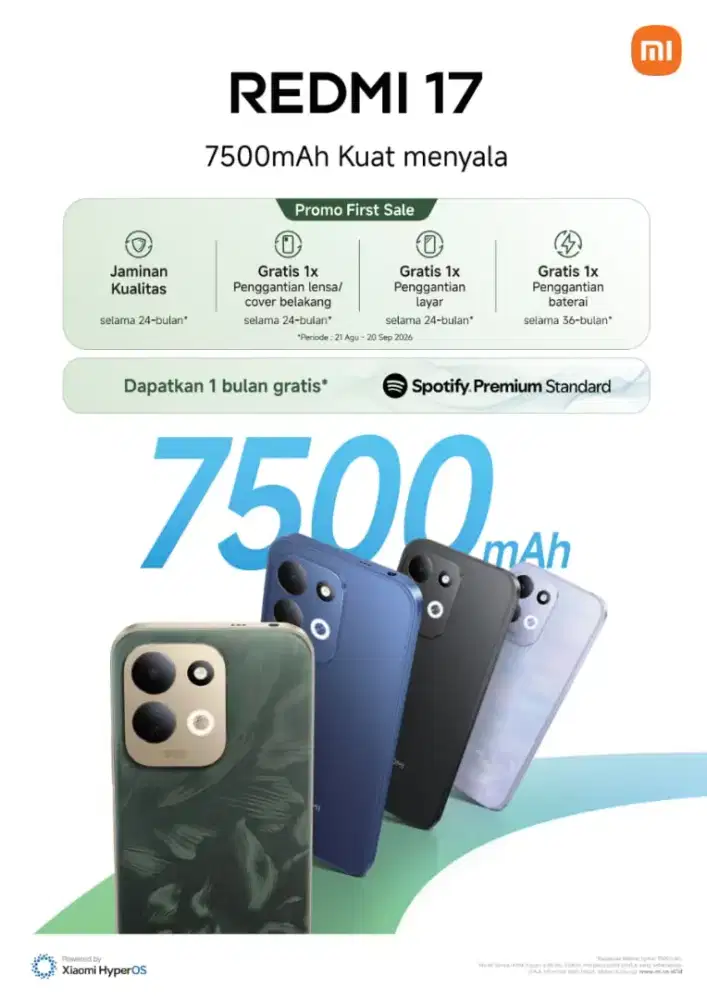 Redmi 17 Batrei 7500mAh Kuat Menyala ( NEW ARRIVAL )