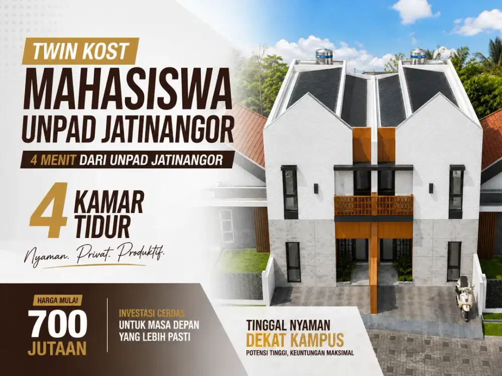Twinkost Hegarmanah Jatinangor 4 Kamar Full Furnished Dekat Unpad