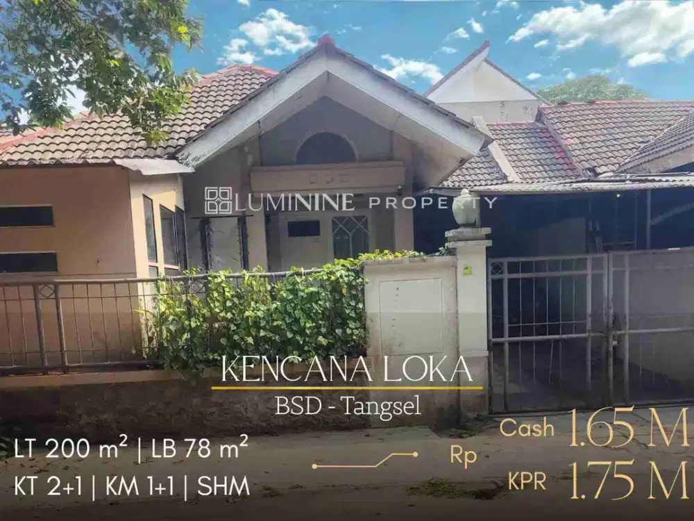 DIJUAL TERMURAH HARGA SPESIAL RUMAH DI KENCANA LOKA BSD, BEBAS BANJIR , BISA KPR