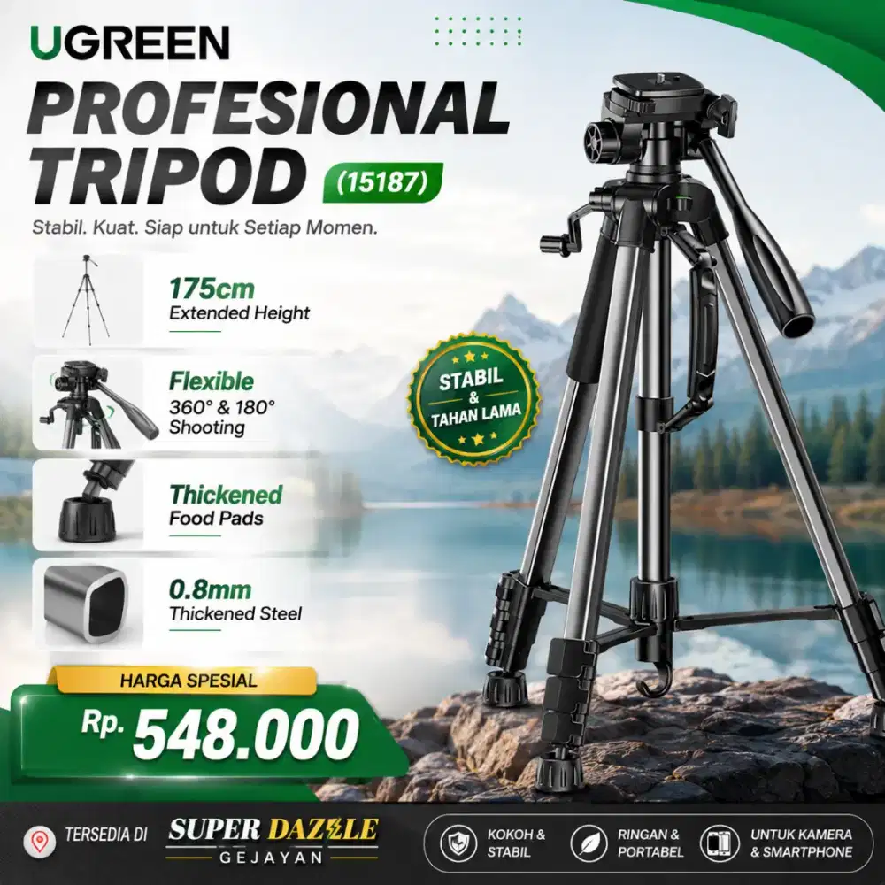 UGREEN PROFESIONAL TRIPOD FOR CAMERA & PHONE (15187)