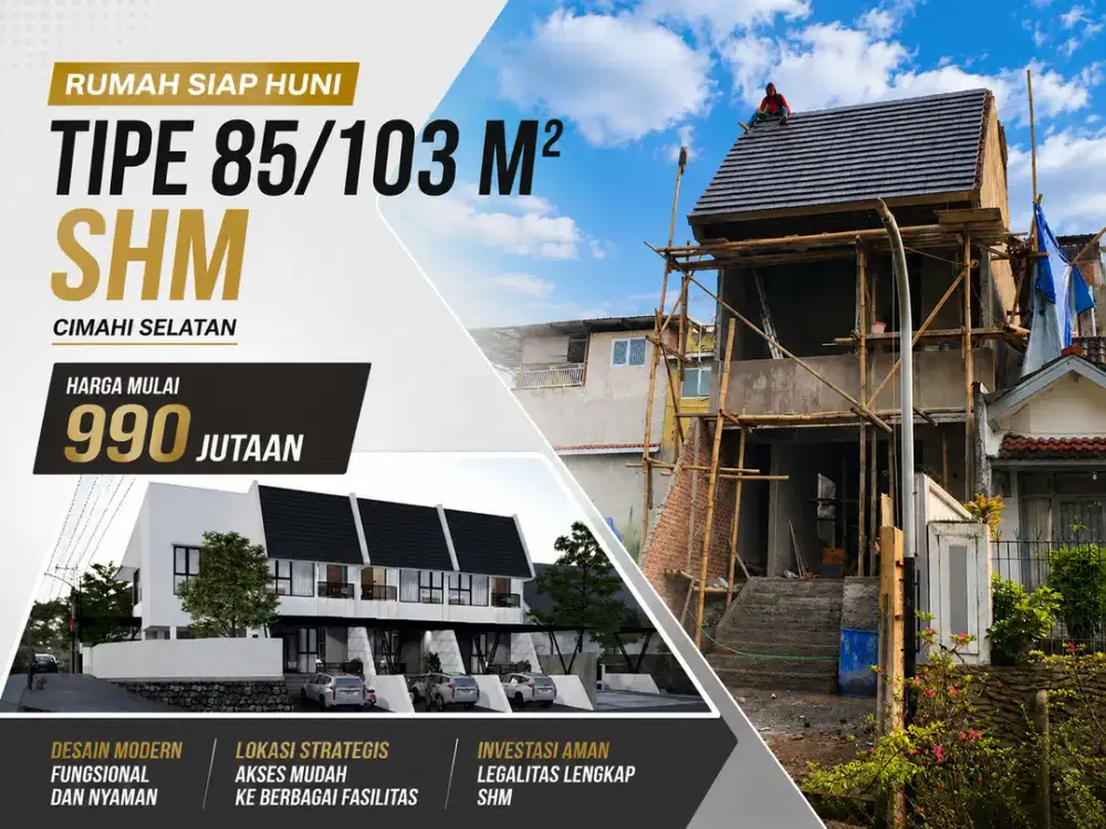 Jual Rumah 2 Lantai 3 Kamar Tidur SHM PBG Arcamanik Sindanglaya Bandung