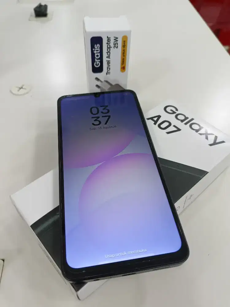 Di jual samsung A07 6)128,fulset,no minus,belum pernah bongkar