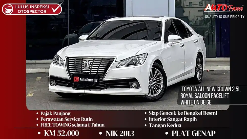 KM52RB Toyota All New Crown 2.5L Royal Saloon Facelift White On Beige