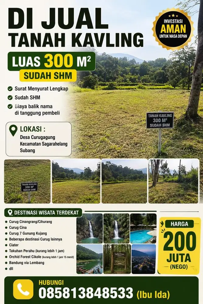 DIJUAL TANAH KAVLING 300 M² – SUDAH SHM!