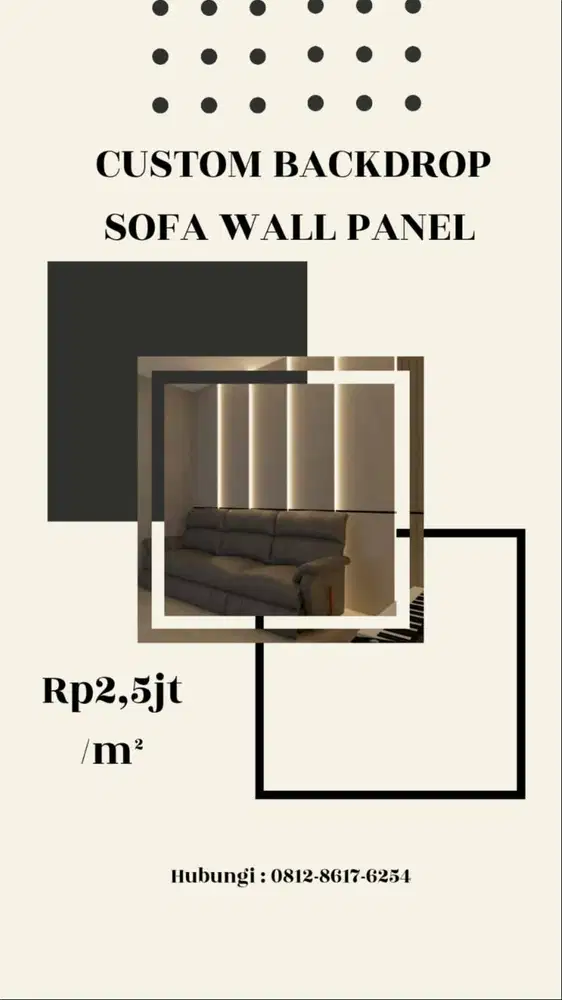 Custom Backdrop Sofa Wall Panel Minimalist
