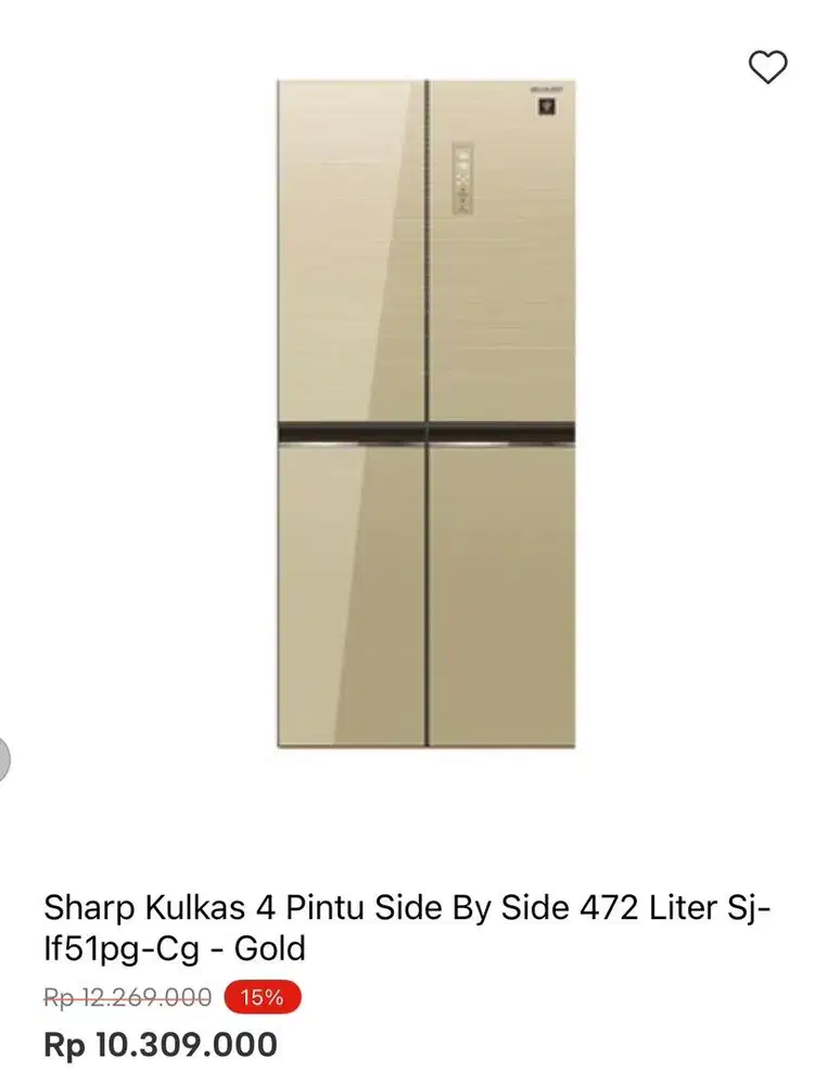 SHARP KULKAS MULTIDOOR 472liter