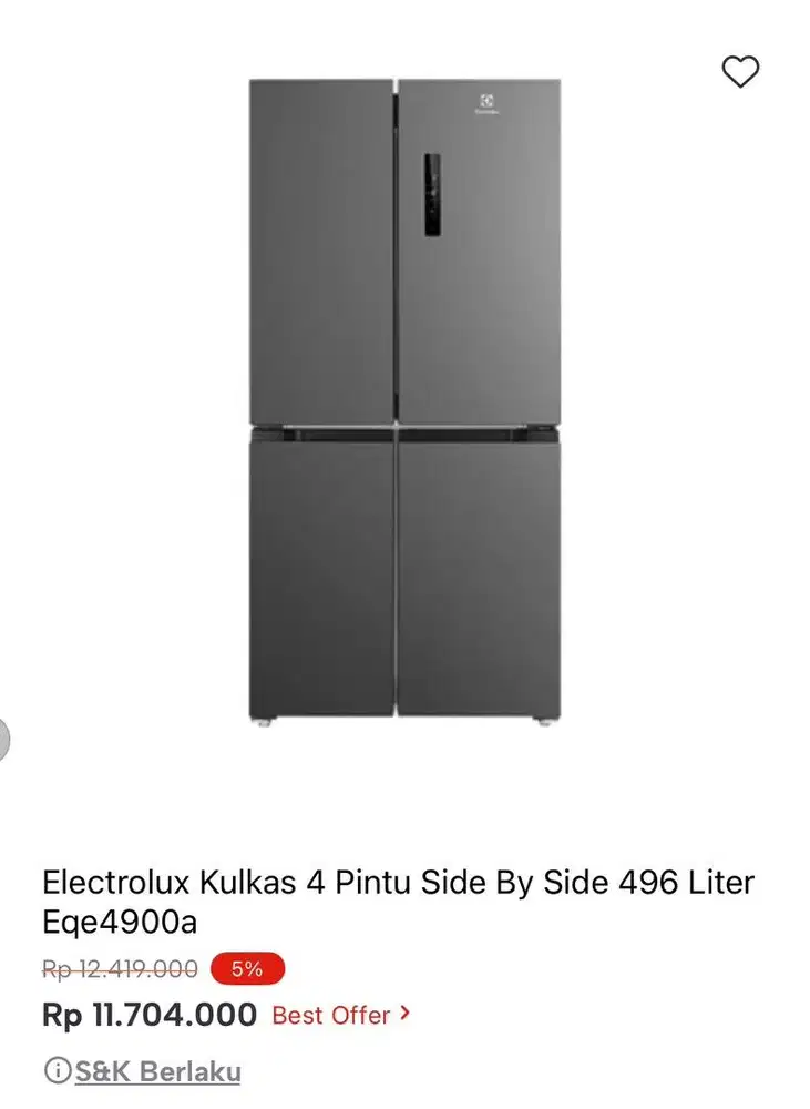 KULKAS ELECTROL MULTIDOOR 496liter