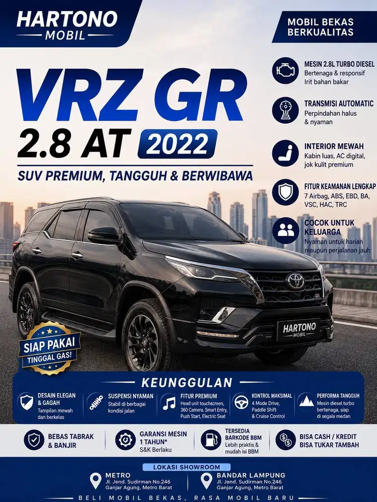 VRZ GR 2.8 AT 2022 HITAM