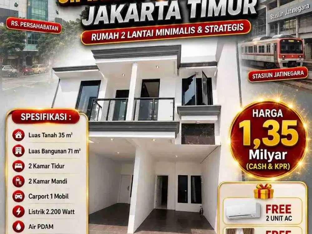 RUMAH 2 LANTAI READY SIAP HUNI HARGA MENARIK DI JAKARTA TIMUR
