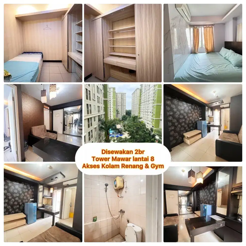 DISEWAKAN UNIT 2BR TOWER MAWAR AREA GREEN PALACE KALIBATA CITY