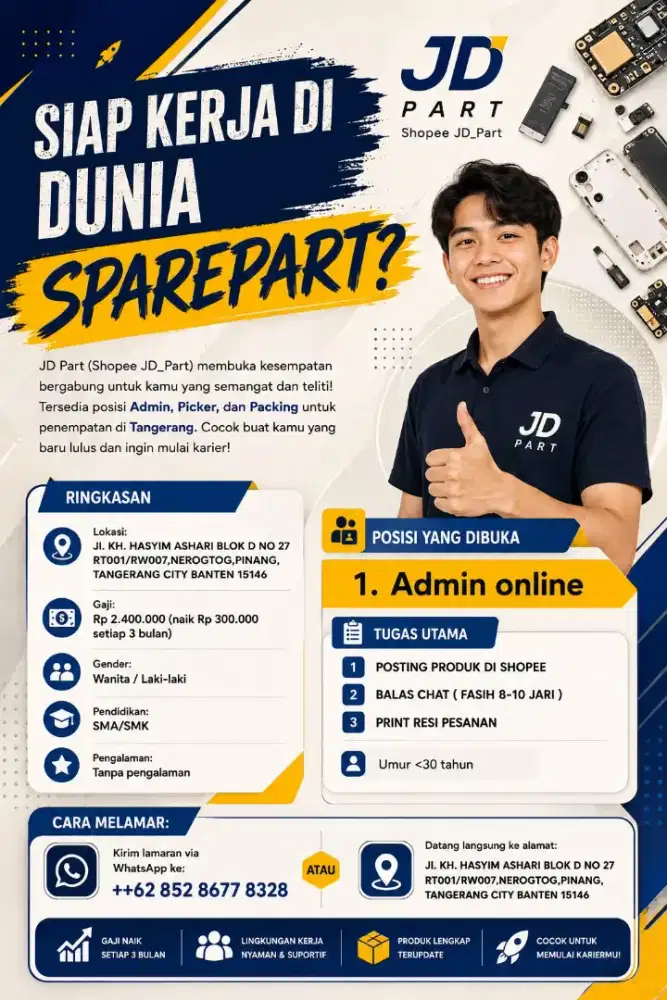 LOWONGAN PEKERJAAN ADMIN ONLINE SHOP