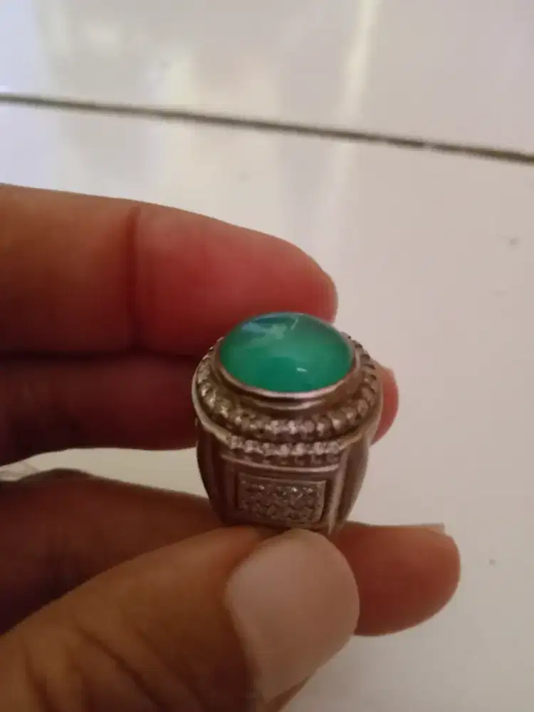 Jual batu bacan mini ring perak