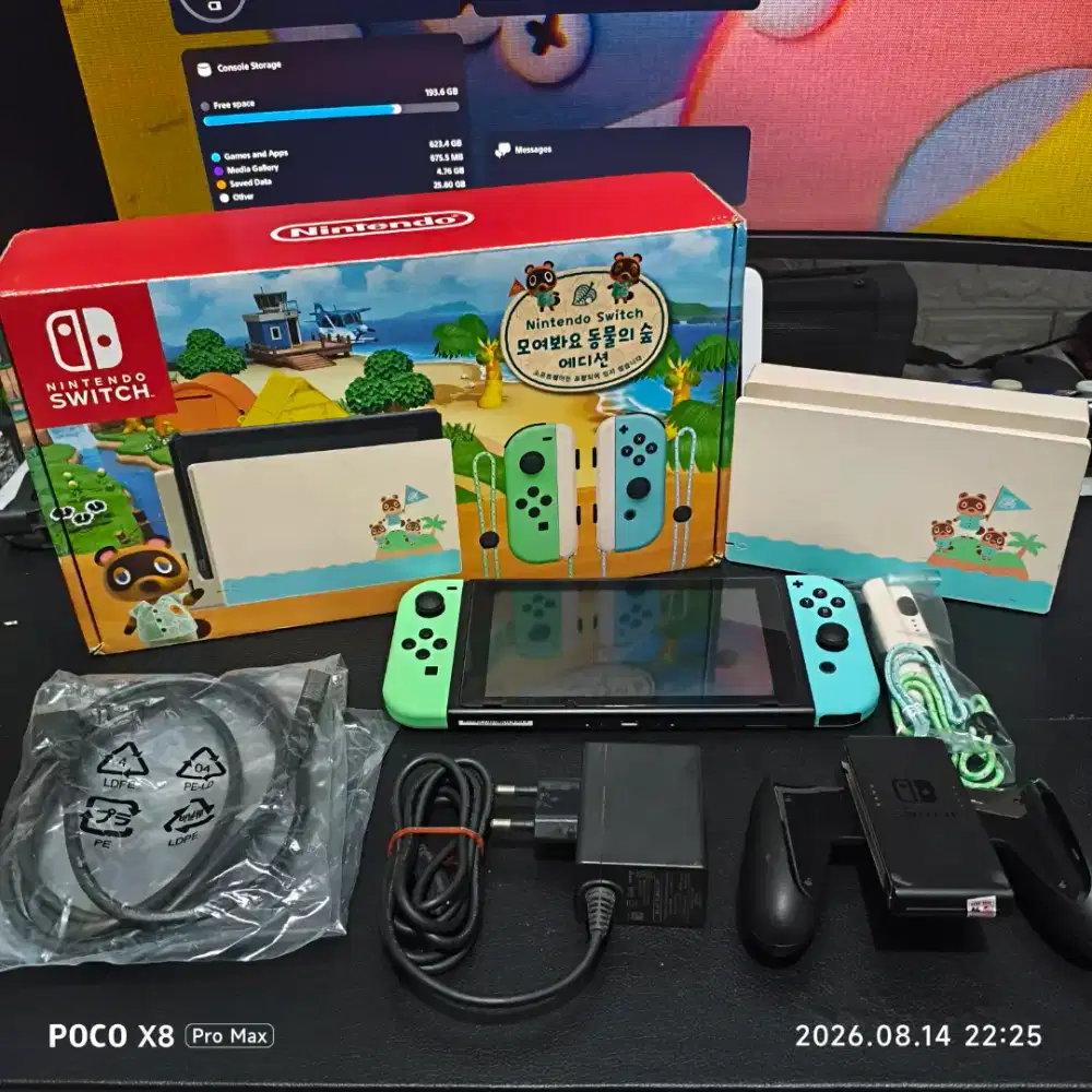 Nintendo Switch V2 Animal Crossing Fullset + Akun Game