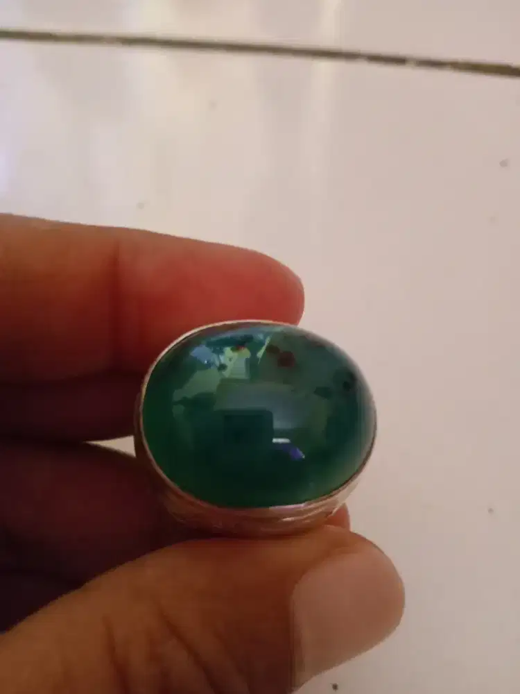 Jual batu bacan mulus ring perak