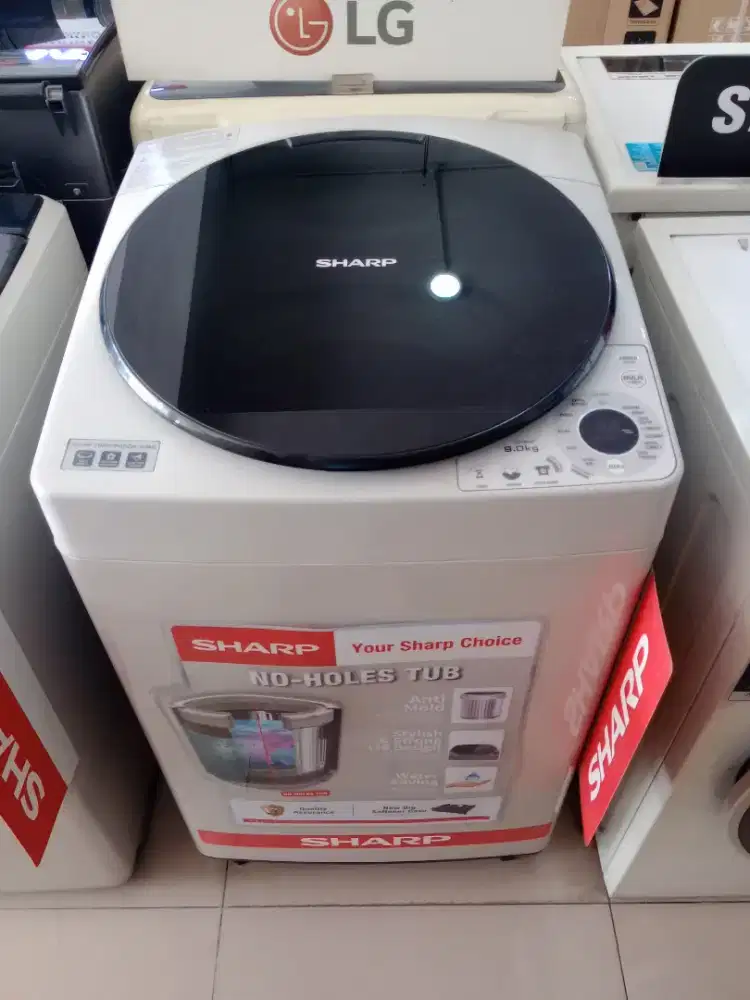 Bisa Cicilan. Sharp Mesin Cuci 1Tabung 9Kg MEGAMOUTH ES-M909T-GG