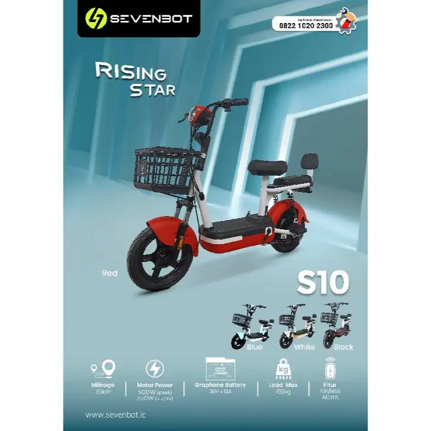 SEPEDA LISTRIK SEVENBOT CHILI RED S10 – 1 UNIT | PEKANBARU