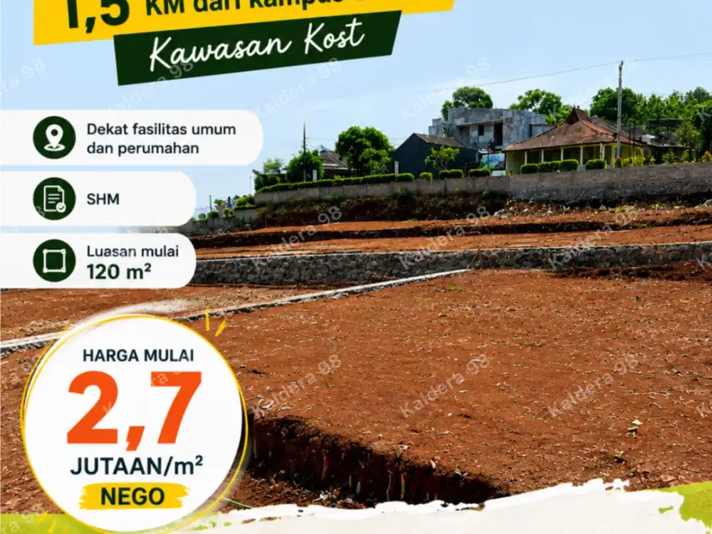 KAVLING SHM DEKAT UNNES KAWASAN RAMAI KOST BONUS PONDASI KELILING 100 meter Dari Jalan Raya