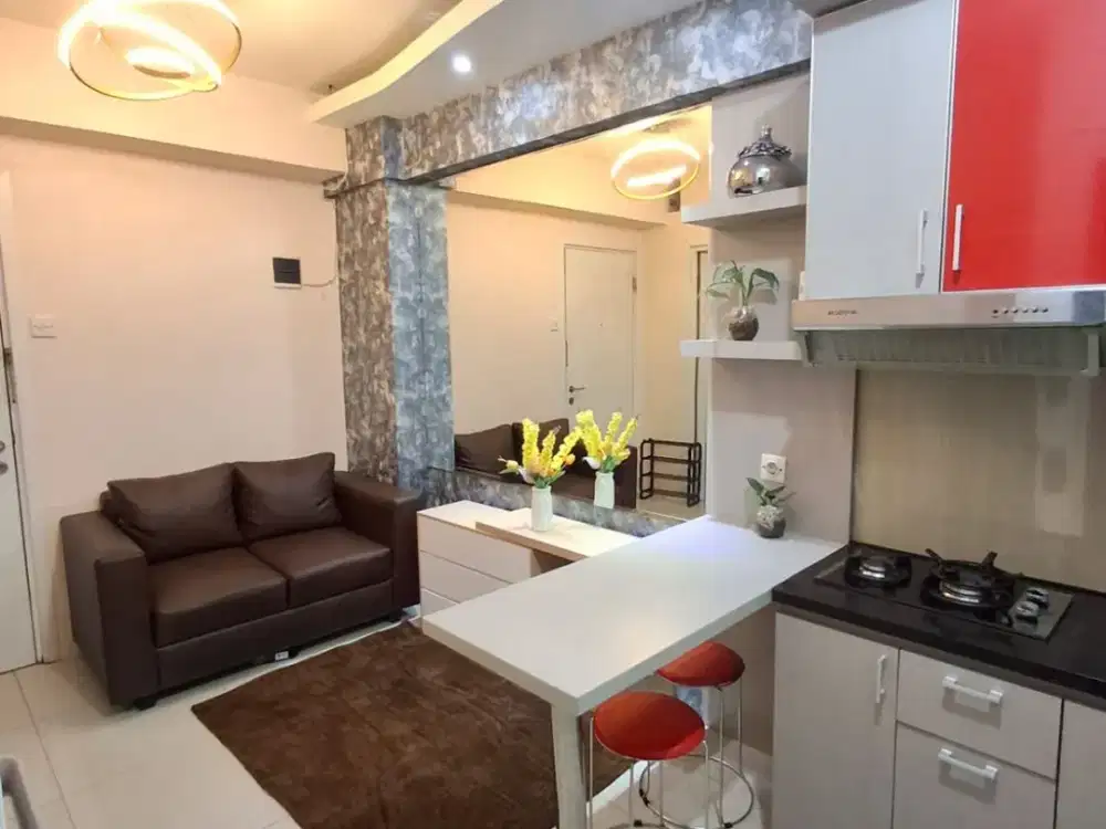 Apartemen Green Pramuka City 2 BR Full Furnished Tower Pino Lantai 18 Mall View