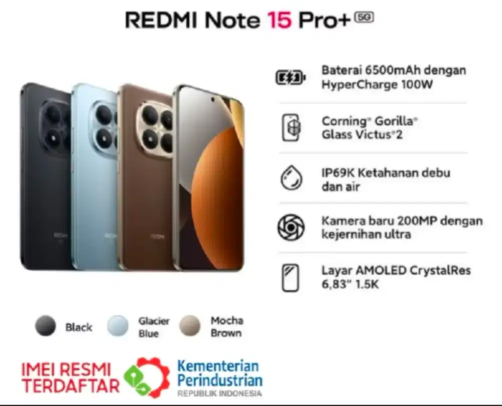NEW REDMI NOTE 15 PRO+5G 8/256GB FREE REDMI 5 ACTIVE