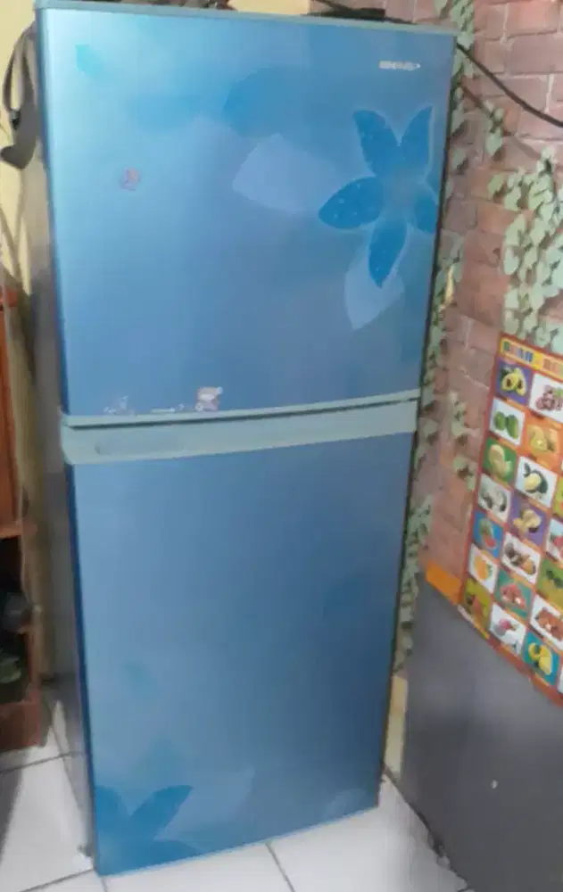 kulkas sharp 2 pintu cantik normal super beku