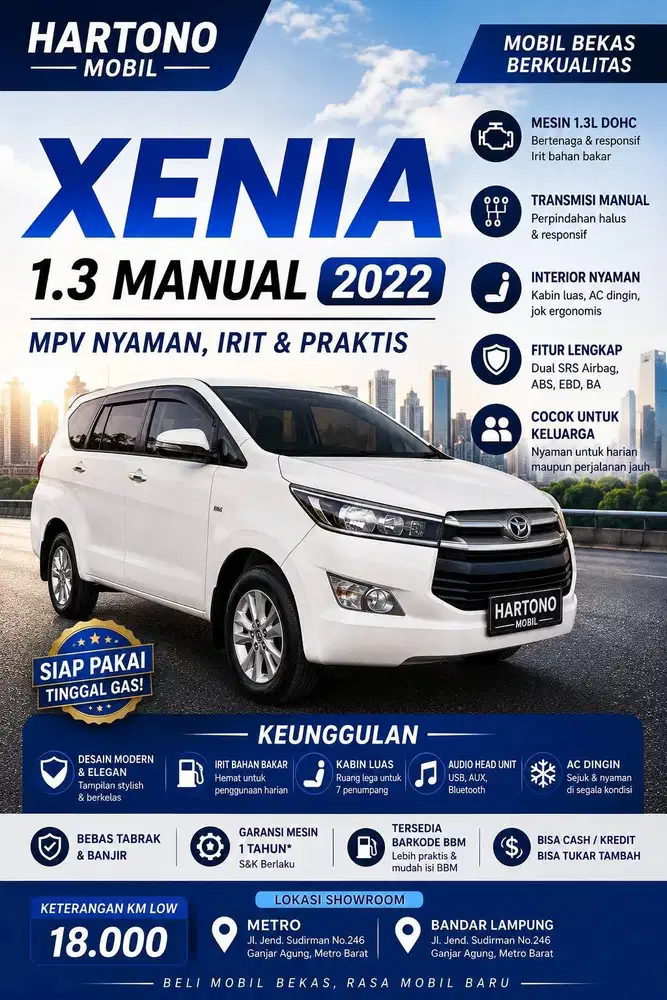 XENIA 1.3 Manual 2022 KM baru 10 Ribuan