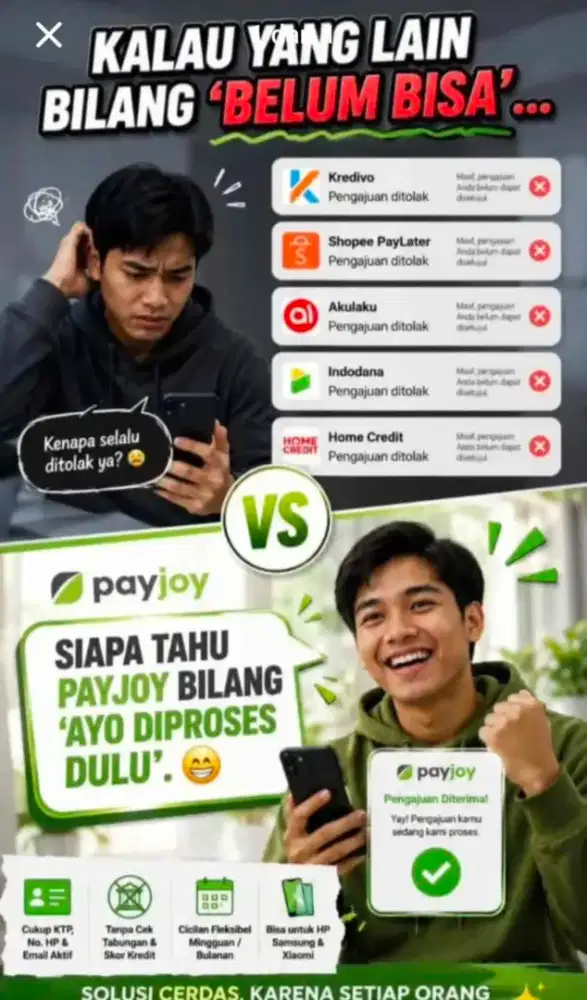 KREDIT HP BARU TANPA BI 99% ACC TANPA APLIKASI