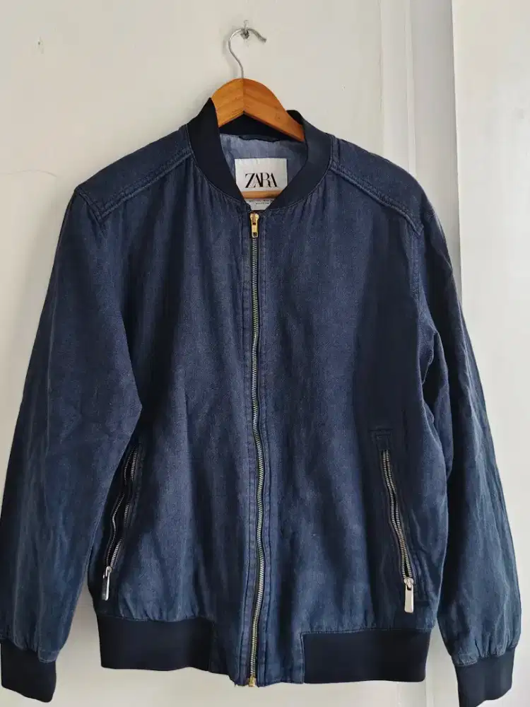 Jual jaket denim jeans ukuran L ZARA