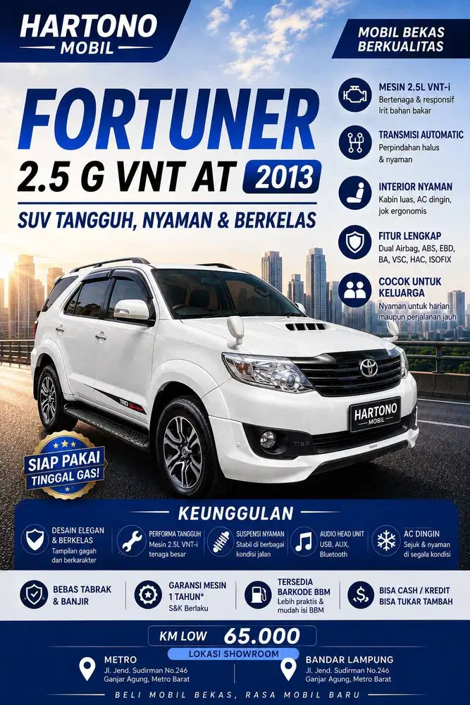 FORTUNER 2.5 G VNT AT 2013