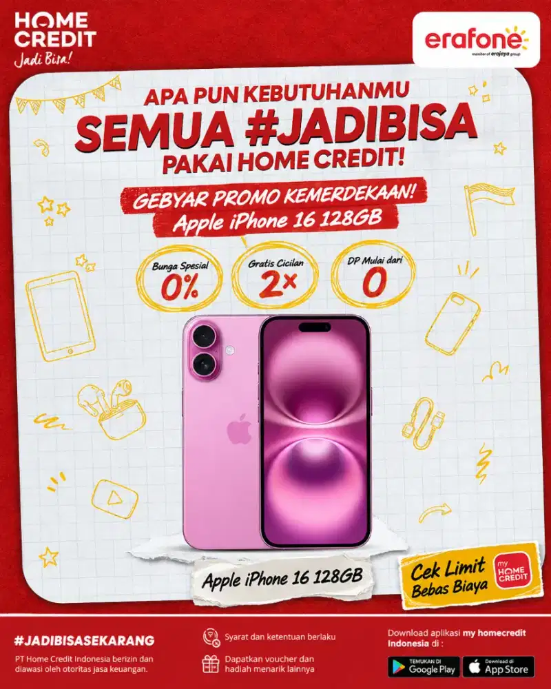 PROMO KREDIT APPLE IPHONE 16 128GB TERMURAH SEKOTA PALEMBANG