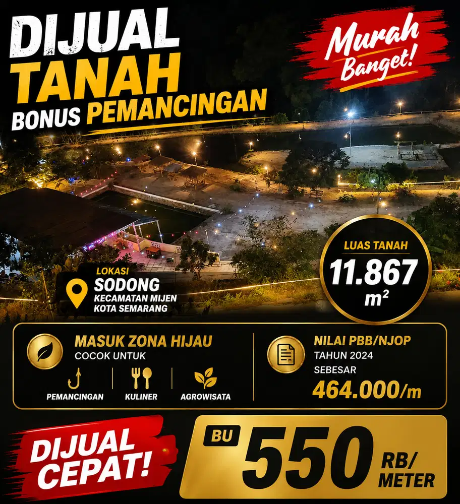 DIJUAL TANAH SODONG MIJEN 11,867m MURAH CEPAT SEGERA