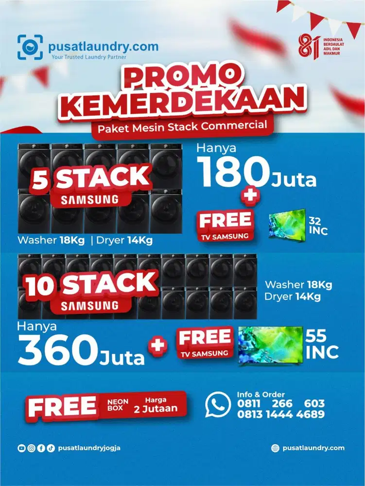 Paket usaha laundry self service mesin samsung