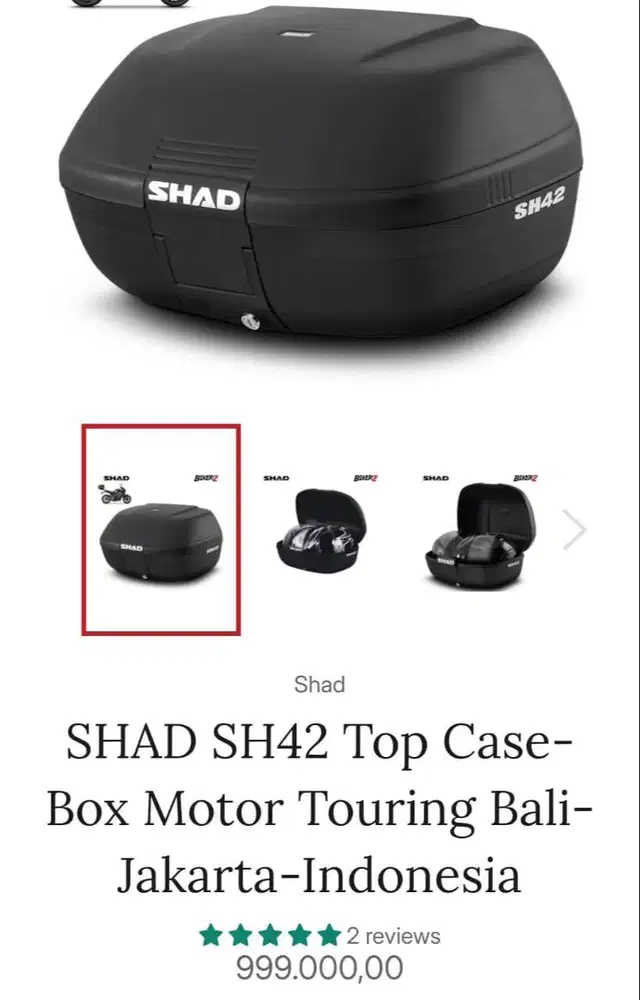 Box motor muat 2  helm merek shad