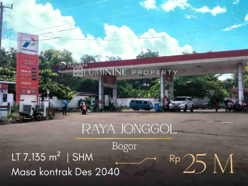 DIJUAL CEPAT POM BENSIN SPBU AKTIF DI JALAN RAYA JONGGOL,TRAFFIC PADAT RAMAI