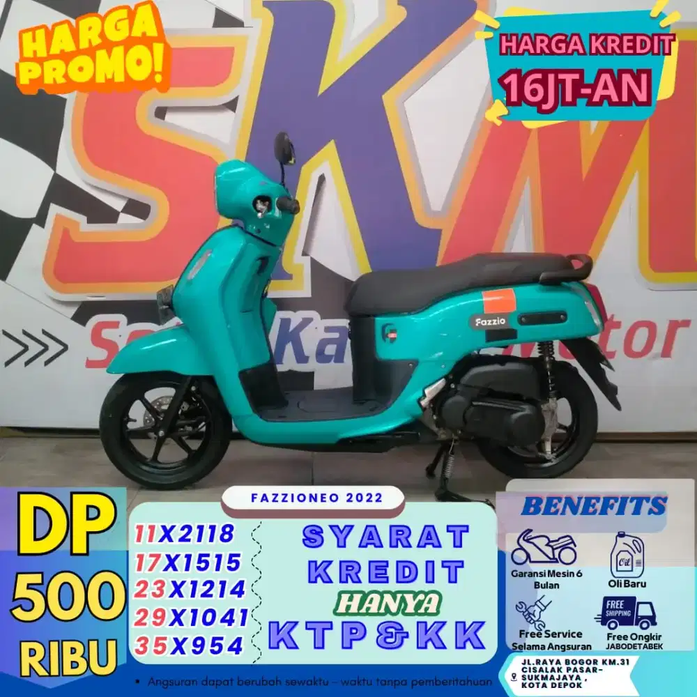 Proses Secepat Kilat DP hanya 500 - Yamaha Fazzio thn 2022 Cash/Credit