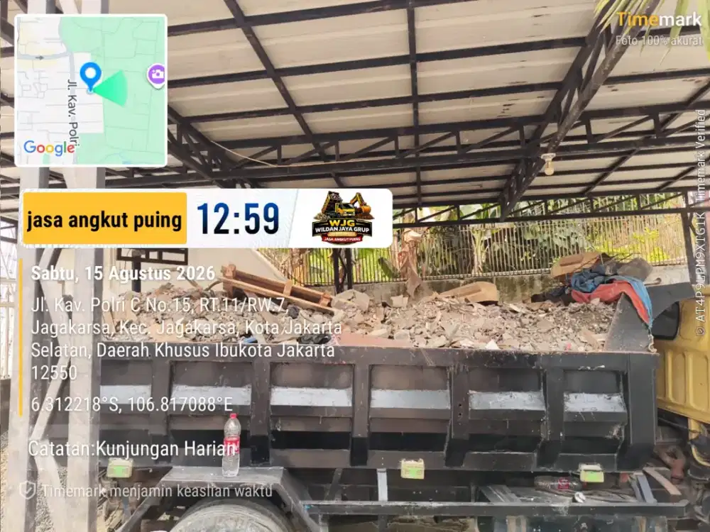 Jasa buang puing dan pembersihan sampah