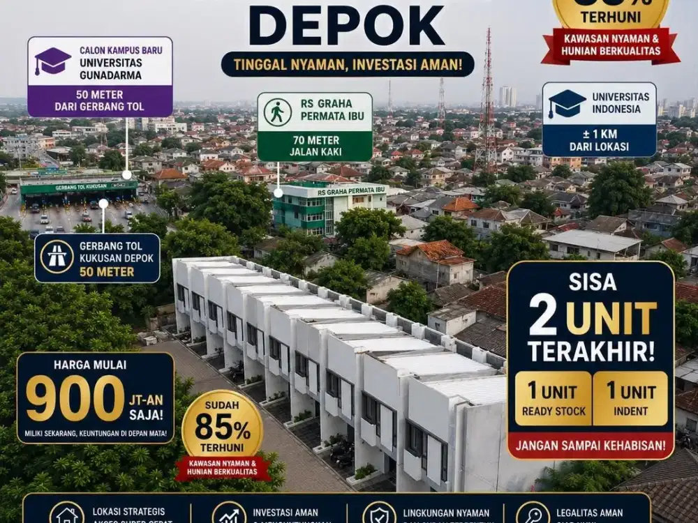 Dijual Rumah [2 Lantai] Murah Mewah, Kukusan Beji Depok, Nego