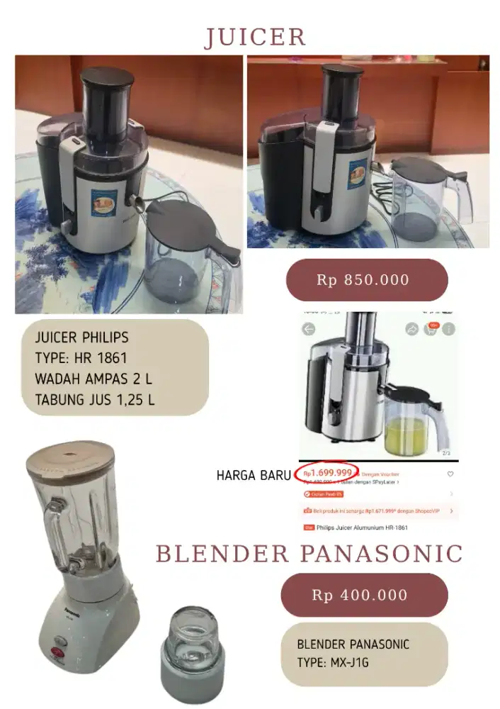 BLENDER, JUICER, dan CITRUS JUICER