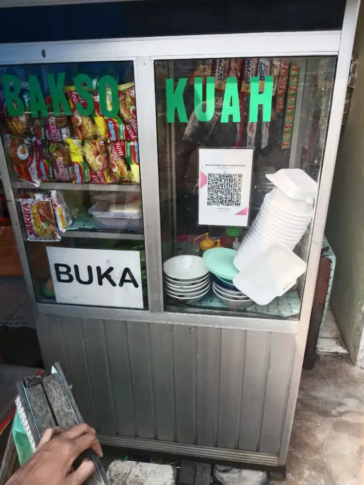 Gerobak/Etalase Aluminium Bekas Jualan Bakso & Mie Ayam -Kondisi Bagus