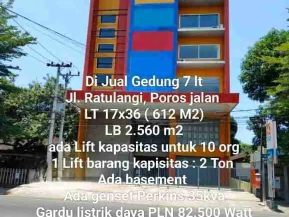 Dijual dan Disewakan Ruko 7 lt di Jl. Ratulangi Makassar