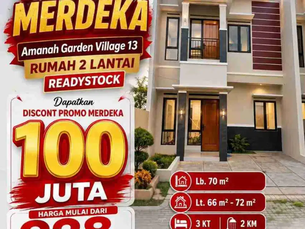 DISKON Rp100 JUTA RUMAH 2 LANTAI READY STOCK DI DEPOK, MULAI Rp928 JUTAAN