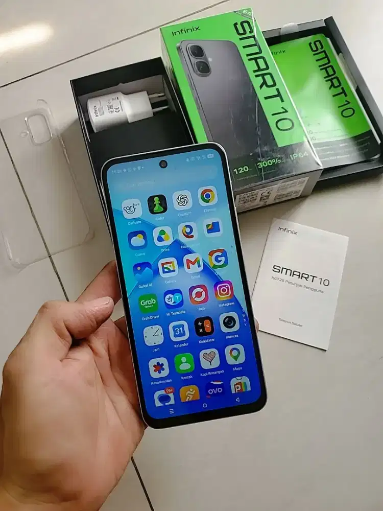 Infinix Smart 10 4/64GB Fullset Mulus + Box & Charger | 120Hz | IP64