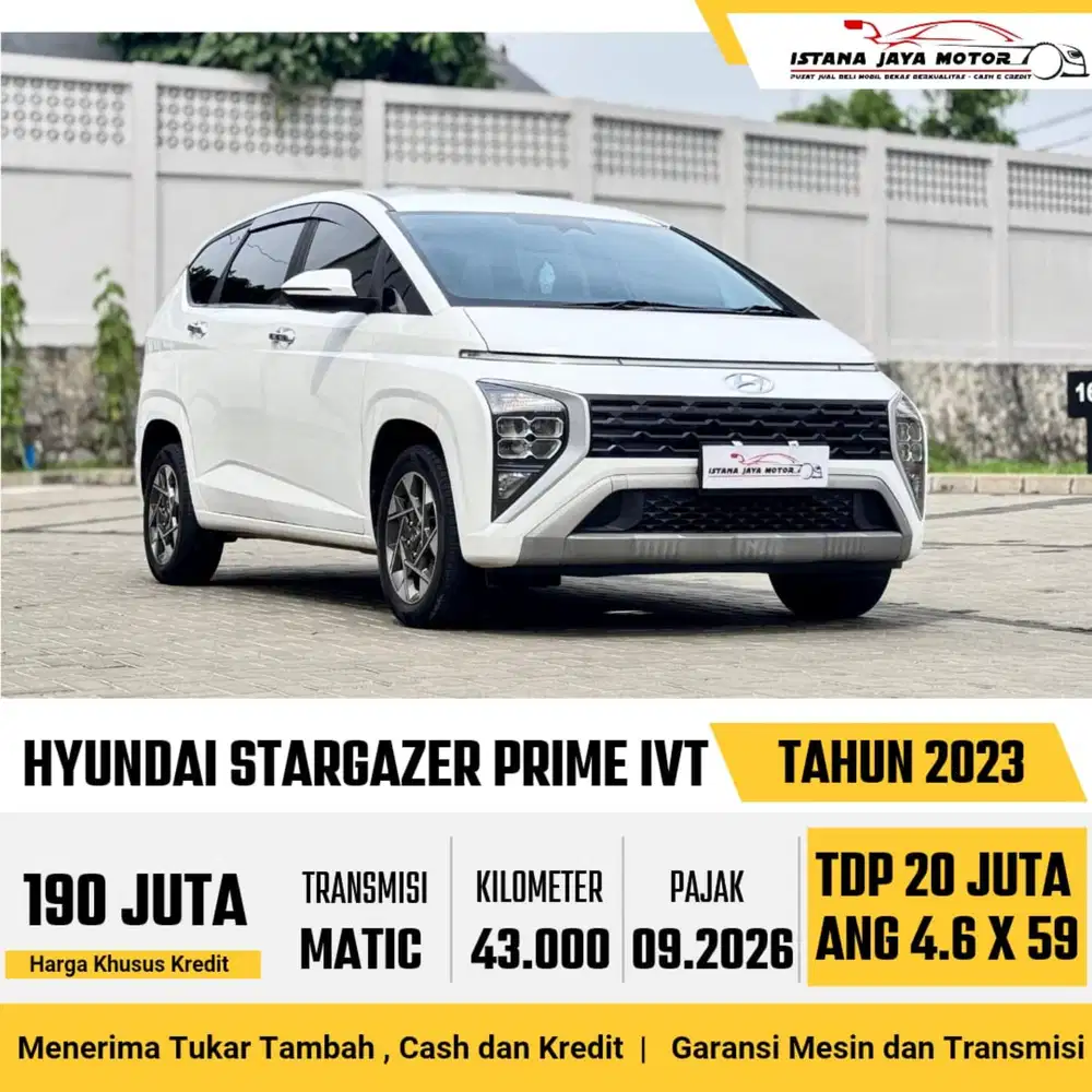 Hyundai Stargazer Prime IVT th 2023 #istana jaya motor