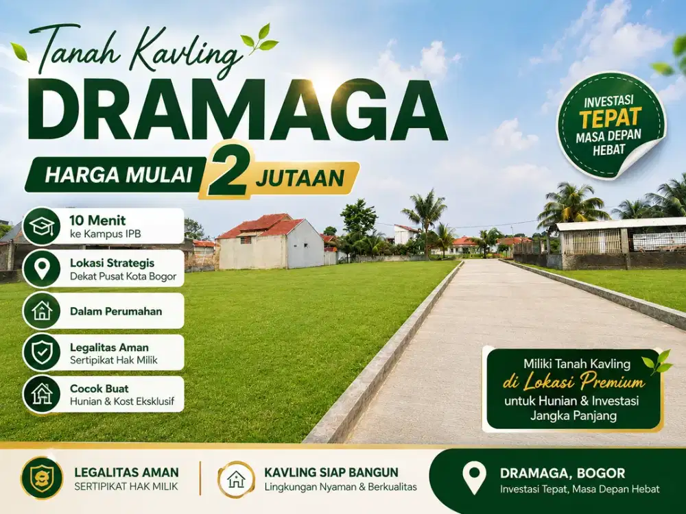 Tanah Murah 2 Jt-an Dekat Kampus IPB, SHM Siap Balik Nama